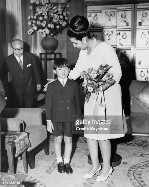 Prince Hiro, aka Crown Prince Naruhito of Japan, meets Queen Homaira of Afghanistan during her State Visit to Japan, April 1969.
