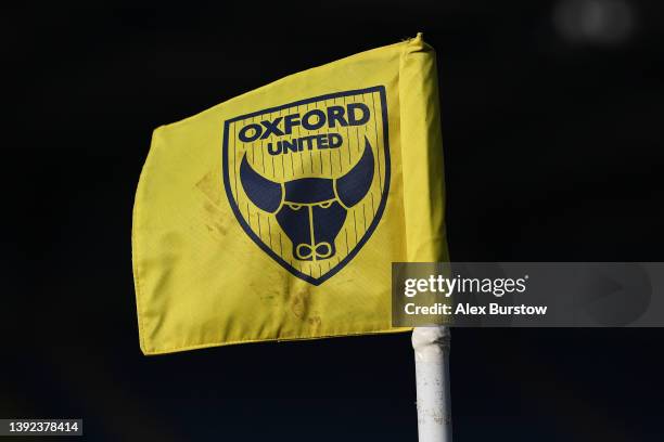 General view of an Oxford United corner flag prior to kick off of the Sky Bet League One match between Oxford United and Milton Keynes Dons at Kassam...