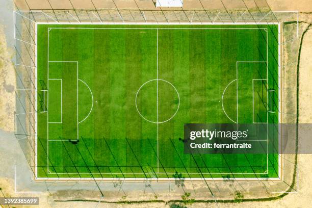 soccer field overhead view - football pitch from above stock pictures, royalty-free photos & images