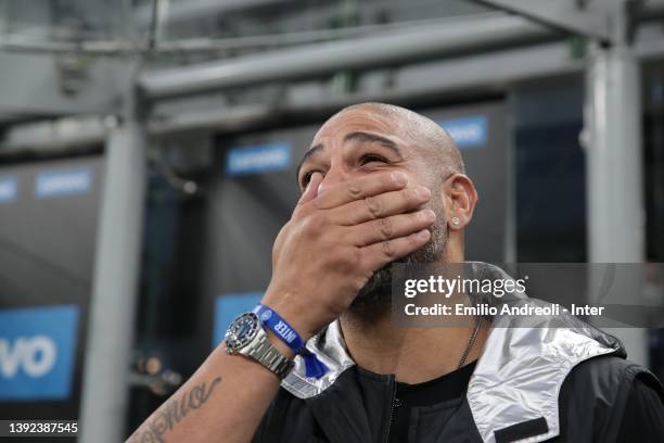 Adriano former player of FC Internazionale guest at the stadium during the Coppa Italia Semi Final 2nd Leg match between FC Internazionale v AC Milan...