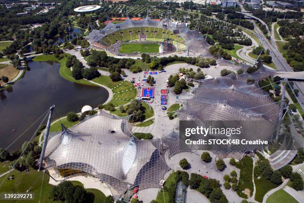 olympiapark munich, bavaria, germany - olympic stadium munich stock pictures, royalty-free photos & images