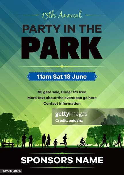 party im parkplakat - naturreservat stock-grafiken, -clipart, -cartoons und -symbole