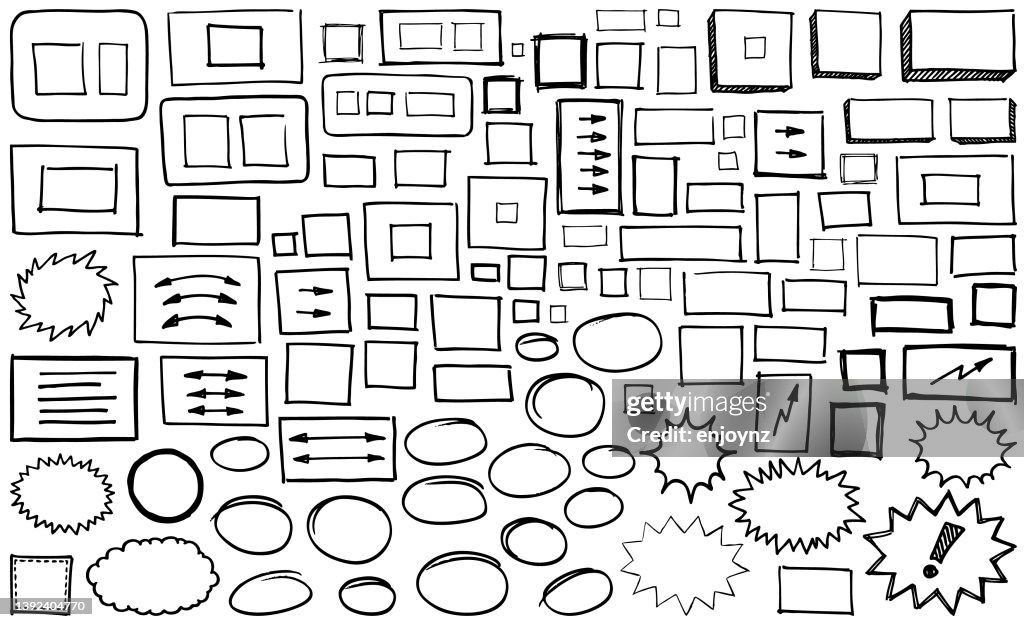 Black pen marker shapes