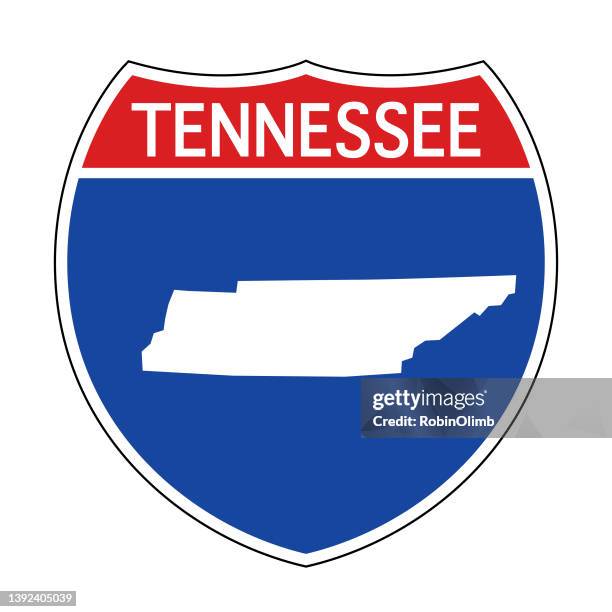interstate tennessee road sign - tennessee stock illustrations
