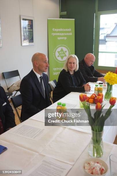Krakow Executive Director Jonathan Ornstein, left, leading a meeting with a fact finding US Congressional delegation, Senator Kirsten Gillibrand is...