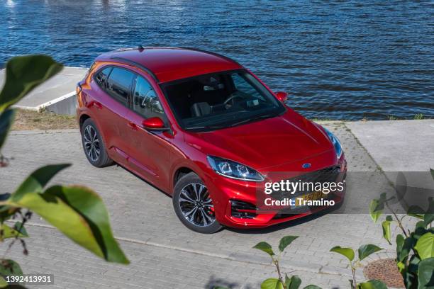 ford kuga plug-in hybrid parked on a road - ford stockfoto's en -beelden