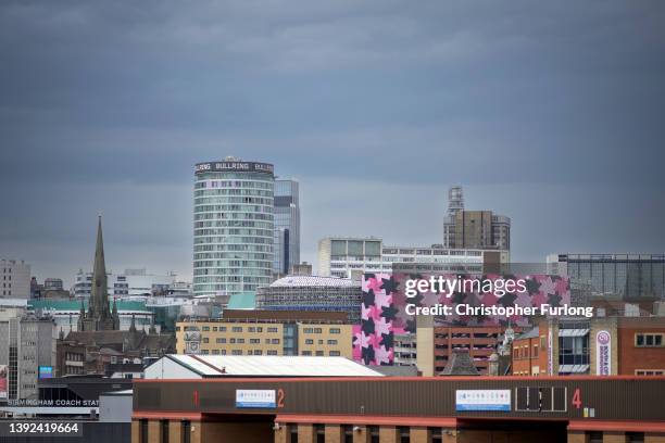 General view of the Birmingham skyline on April 19, 2022 in Birmingham, England. The Conservative, Labour and Liberal Democratic parties are vying...