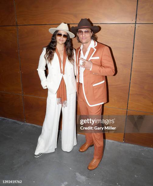 University of Texas Minister of Culture Matthew McConaughey and Camila Alves McConaughey attend the ribbon cutting ceremony for University of Texas...