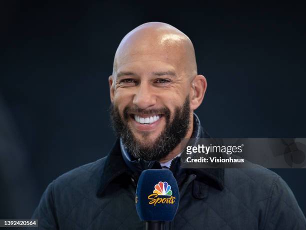 Sports pundit Tim Howard ahead of the Premier League match between Newcastle United and Wolverhampton Wanderers at St. James Park on April 8, 2022 in...