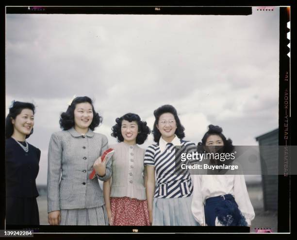 Japanese-American camp, war emergency evacuation, Tule Lake Relocation Center, Newell, California, 1942.