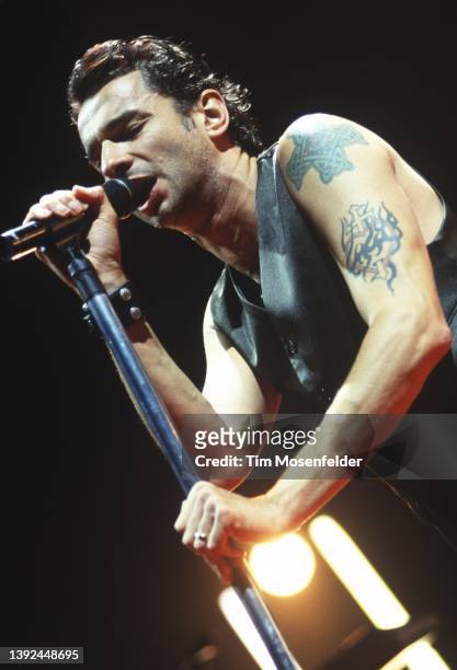 Dave Gahan of Depeche Mode performs at Shoreline Amphitheatre on August 4, 2001 in Mountain View, California.