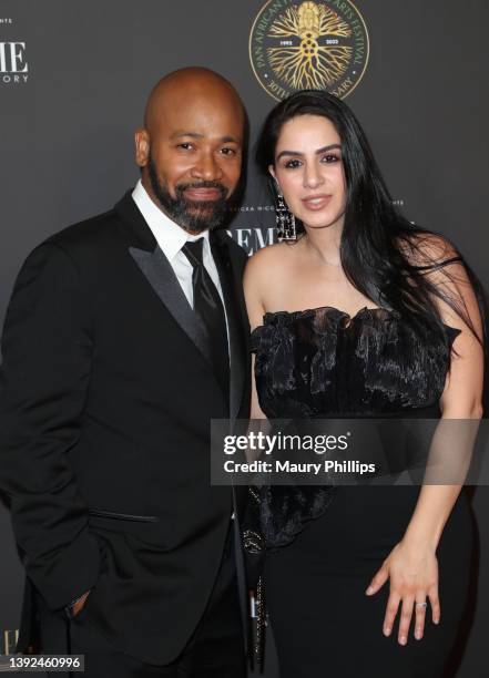 Columbus Short and Aida Abramyan attend the 2022 Pan African Film and Arts Festival - Opening Night Gala Premiere of "Remember Me, The Mahalia...