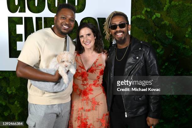 William Matthews, Anna Jane Joyner, and Andre Henry attend the Good Energy Playbook event on April 19, 2022 in Los Angeles, California.