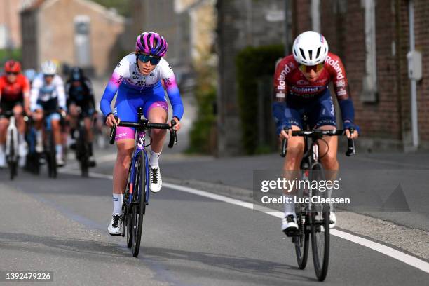 Urska Zigart of Slovenia and Team BikeExchange - Jayco attacks in the peloton during the 25th La Flèche Wallonne 2022 - Women's Elite a 133,4km one...