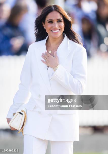 Meghan, Duchess of Sussex attends a reception for friends and family of competitors of the Invictus Games at Nations Home at Zuiderpark on April 15,...