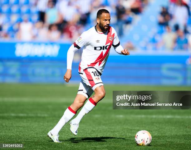 Tiago Manuel Dias Correia 'Bebe' of Rayo Vallecano in action during the LaLiga Santander match between Deportivo Alaves and Rayo Vallecano at Estadio...