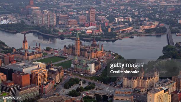 view of parliament hill - ottawa stock pictures, royalty-free photos & images