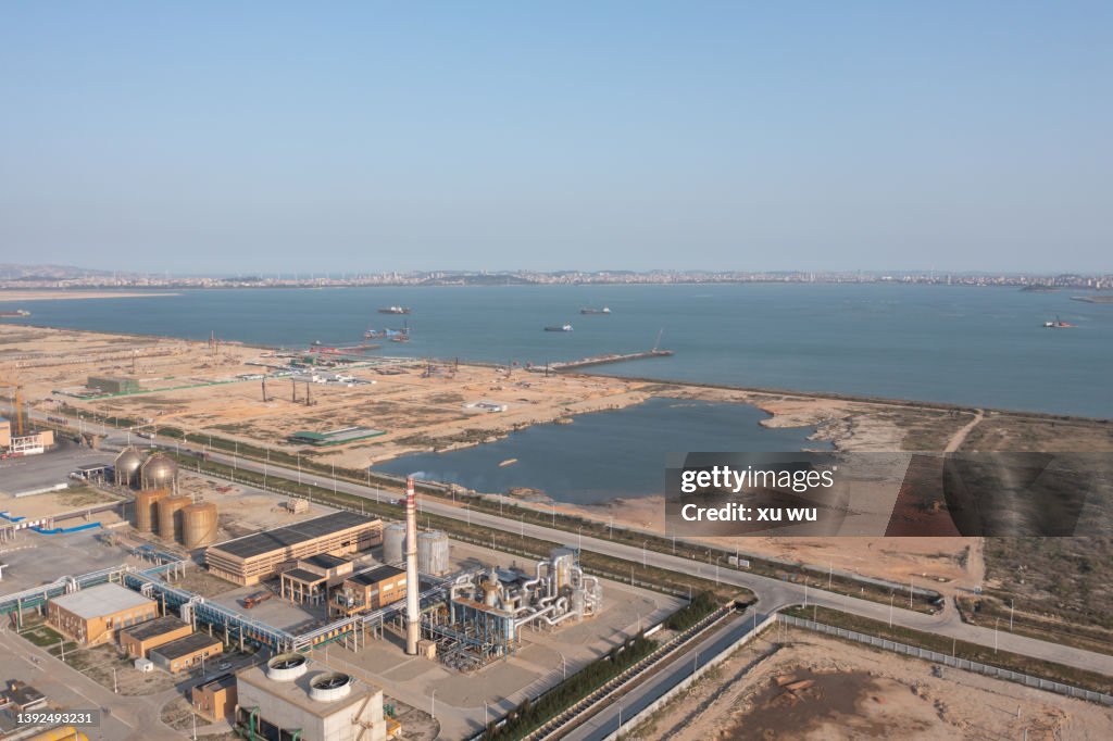 Aerial photography of empty space in front of China's chemical plants
