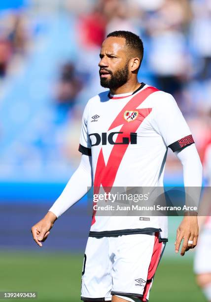 Tiago Manuel Dias Correia 'Bebe' of Rayo Vallecano reacts during the LaLiga Santander match between Deportivo Alaves and Rayo Vallecano at Estadio de...