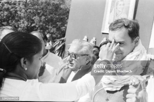 Rajiv Gandhi at Bhuj Gujarat India on 15th December 1983.