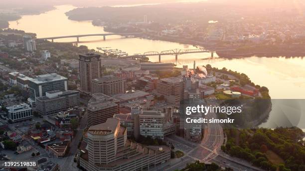 aerial sunset at gatineau - gatineau stock pictures, royalty-free photos & images