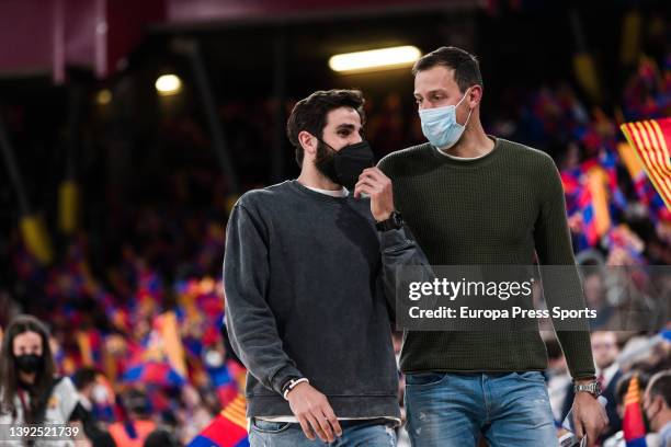 Ricky Rubio, NBA player, is seen during the Turkish Airlines EuroLeague Play Off Game 1 match between FC Barcelona and FC Bayern Munich at Palau...