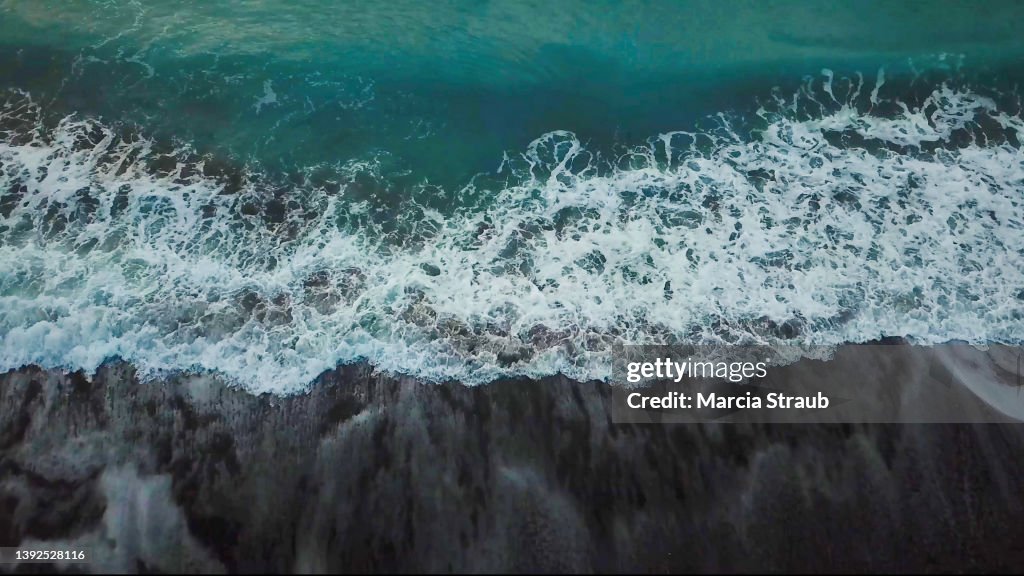 Ocean Line View Drone Aerial View Of Waterline On The Ocean Beach High-Res Stock Photo ...