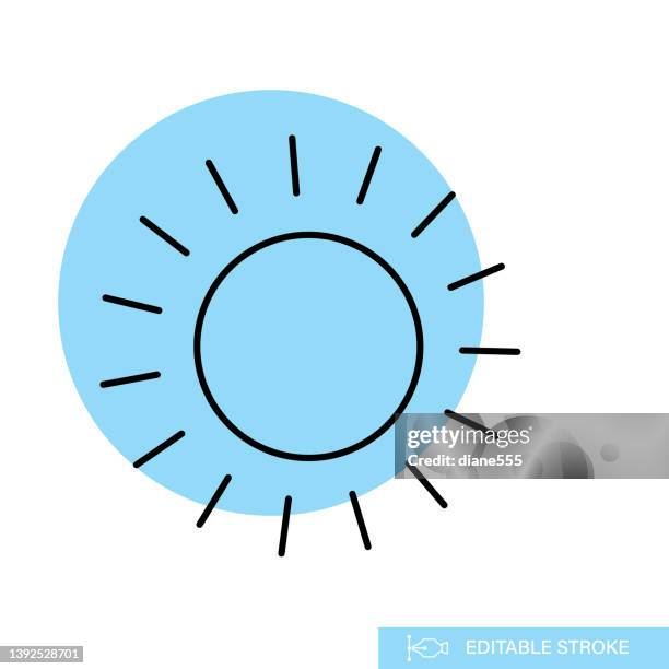 stockillustraties, clipart, cartoons en iconen met sun - weather thin line icon - forecasting stock illustrations