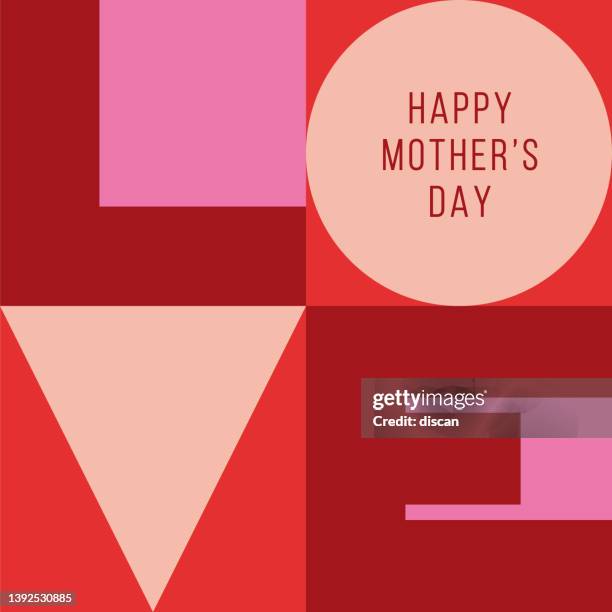 ilustraciones, imágenes clip art, dibujos animados e iconos de stock de tarjeta de felicitación del día de la madre con tipografía geométrica. - mother