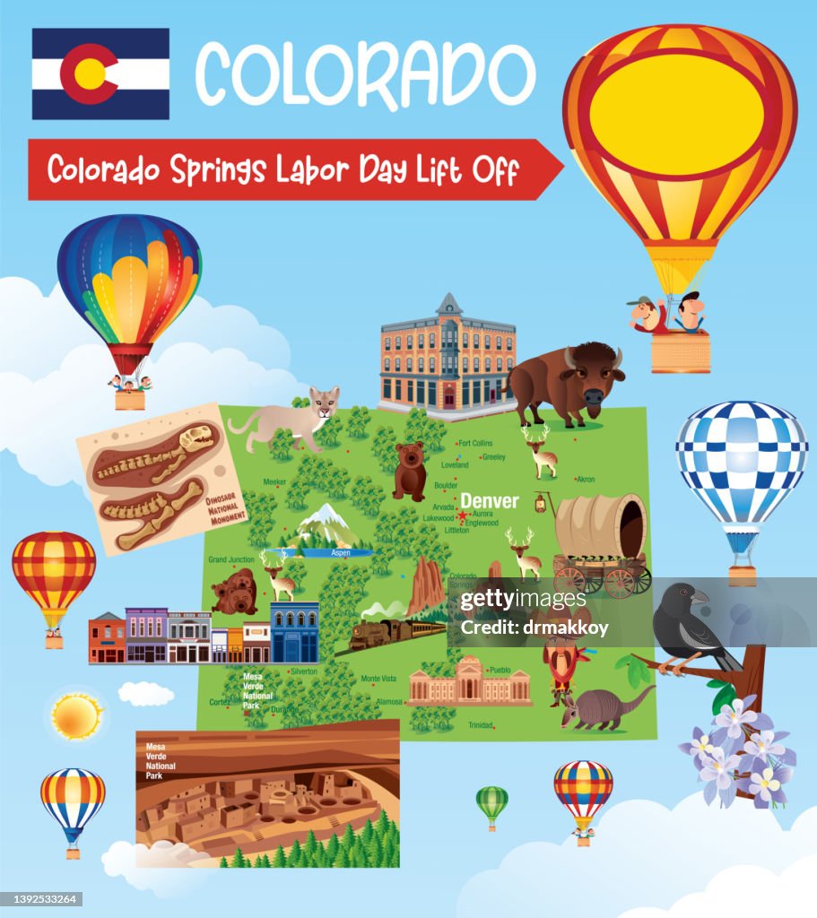 Cartoon Map of Colorado