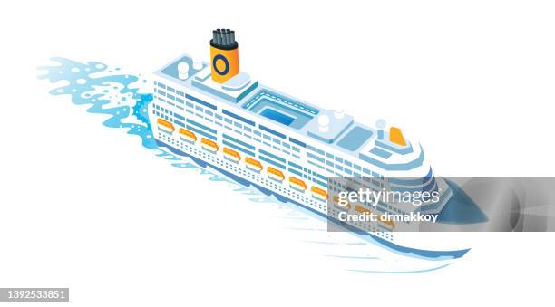 illustrations, cliparts, dessins animés et icônes de navire de croisière - bateau de voyageurs
