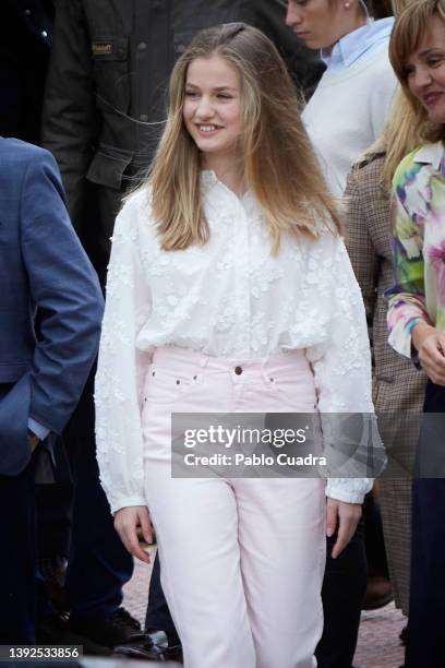 Crown Princess Leonor of Spain attends a conference on Youth and Cybersecurity "Enjoy The Internet safely" organized by the National Institute of...