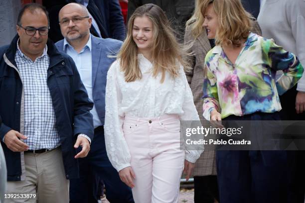 Crown Princess Leonor of Spain attends a conference on Youth and Cybersecurity "Enjoy The Internet safely" organized by the National Institute of...