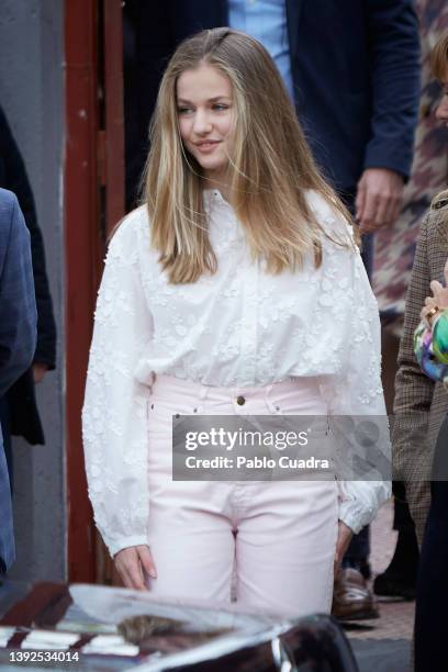 Crown Princess Leonor of Spain attends a conference on Youth and Cybersecurity "Enjoy The Internet safely" organized by the National Institute of...