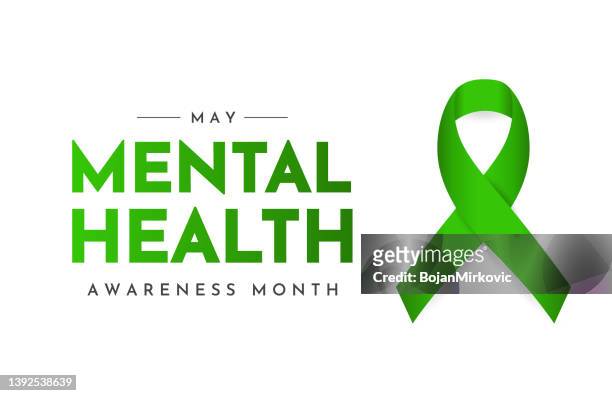 mental health awareness month karte, mai. vektor - woche stock-grafiken, -clipart, -cartoons und -symbole