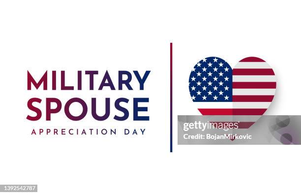ilustraciones, imágenes clip art, dibujos animados e iconos de stock de tarjeta del día de apreciación del cónyuge militar. vector - esposa-cónyugue