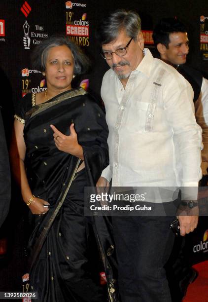 Sandhya Gokhale and Amol Palekar attend the 'colors screen awards' on January 12, 2013 in Mumbai, India.