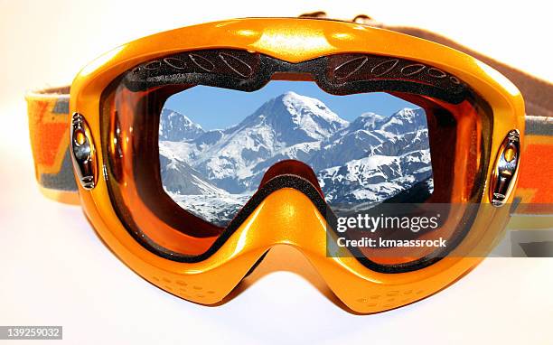 alaska in my goggles - ski goggles stock pictures, royalty-free photos & images