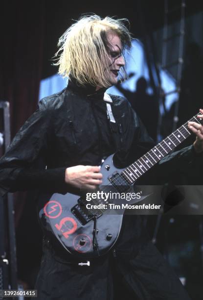 John 5 of Marilyn Manson's band performs during Ozzfest 2001 at Shoreline Amphitheatre on June 29, 2001 in Mountain View, California.