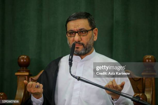 Theologian, Imam-jamaat of the mosque "Meshedi Dadash" Haji Shahin Hasanli during Lailat al-Qadr on April 20, 2022 in Baku, Azerbaijan. Ramadan, the...