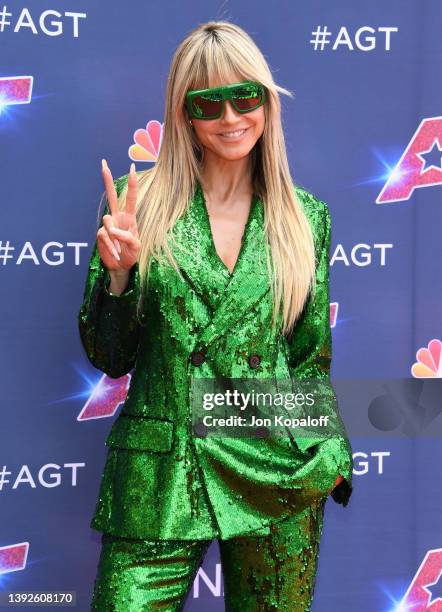 Heidi Klumattends the "America's Got Talent" Season 17 Kick-Off Red Carpet at Pasadena Civic Auditorium on April 20, 2022 in Pasadena, California.