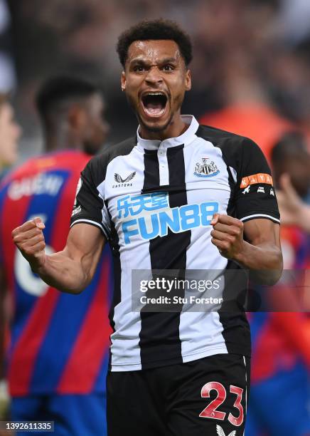 Jacob Murphy of Newcastle United celebrates their side's victory after the Premier League match between Newcastle United and Crystal Palace at St....