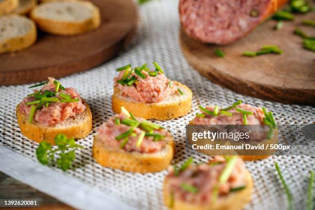 tasty finger food,close-up of food on table - beef liver stock pictures, royalty-free photos & images