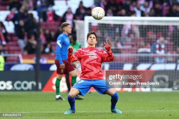 Giuliano Simeone of Atletico de Madrid warms up during the spanish league, La Liga Santander, football match played between Atletico de Madrid and...