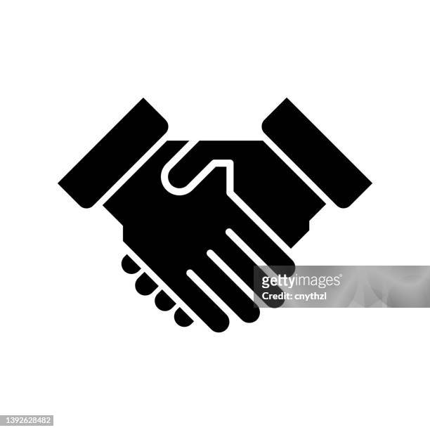 handshake related icon - handshake icon stock illustrations