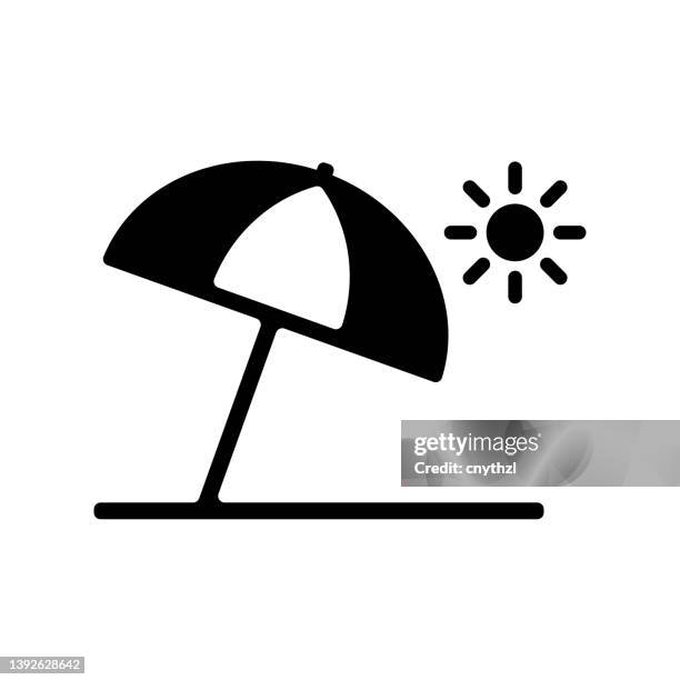 beach related icon - solid ground stock illustrations