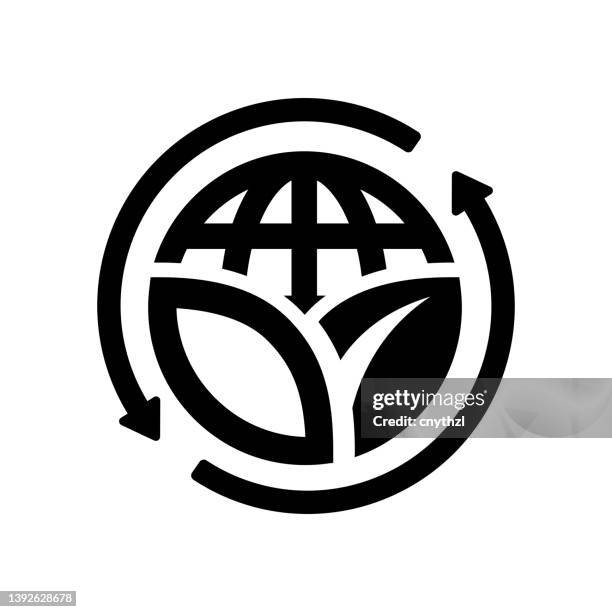 ilustraciones, imágenes clip art, dibujos animados e iconos de stock de icono relacionado con la sostenibilidad - basura cero