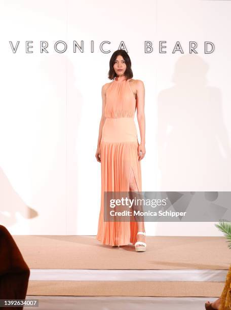Model walks the runway during the Veronica Beard Fashion Presentation at Nordstrom NYC Flagship on April 20, 2022 in New York City.