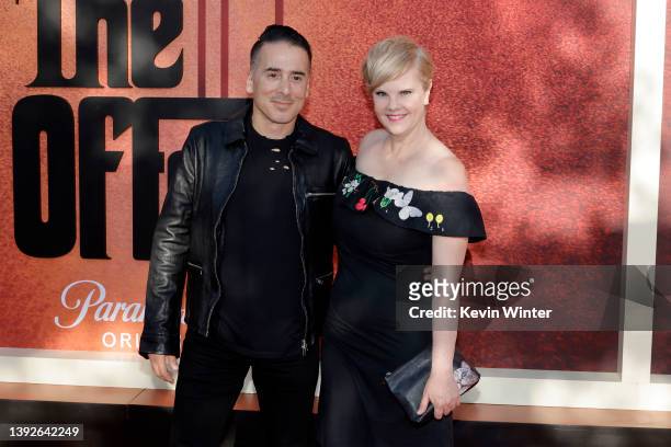 Kirk Acevedo and Kiersten Warren attend the premiere for the Paramount+ new series "The Offer" at Paramount Studios on April 20, 2022 in Los Angeles,...