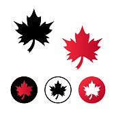 Abstract Maple Leaf Icon Illustration